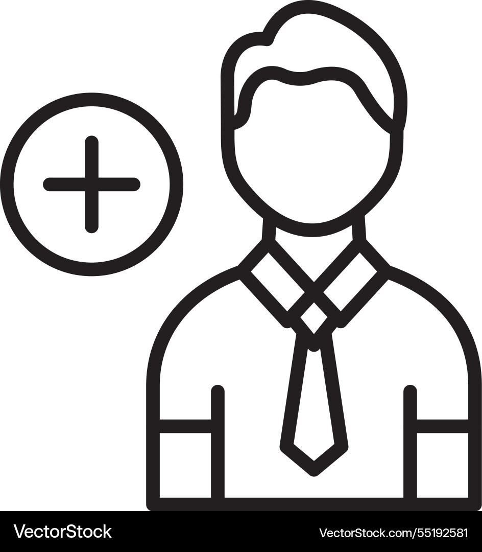 Add user line icon design vector image