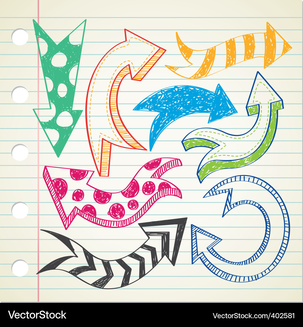 Arrow Doodle Sketch vector image