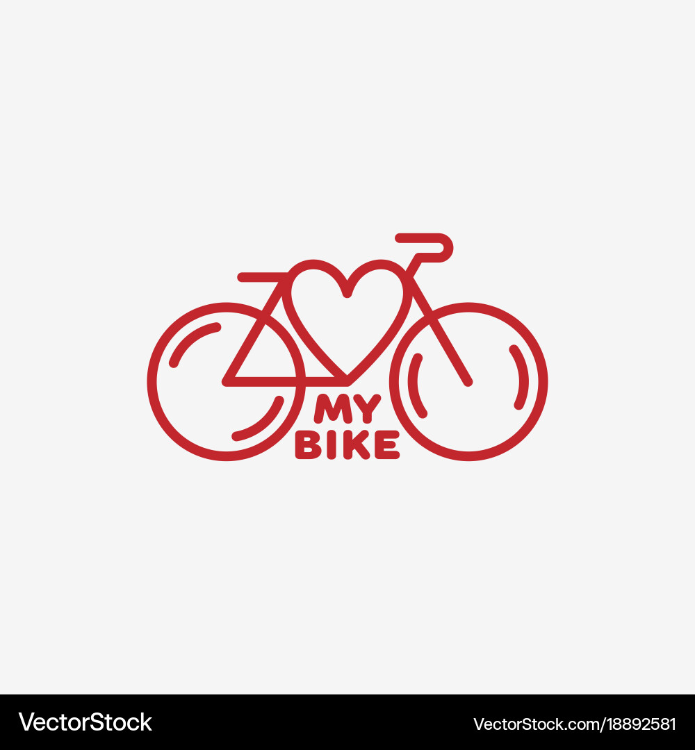 Bike Heart Label vector image
