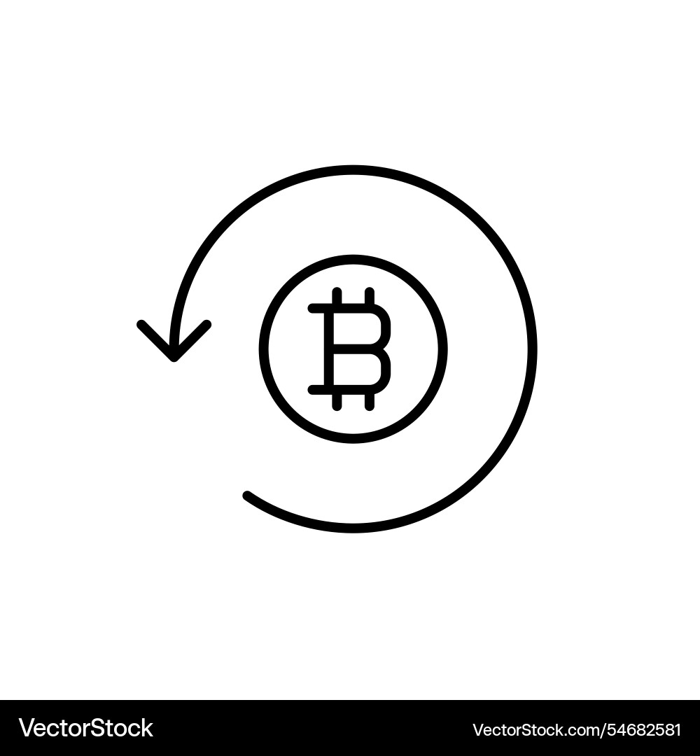 Bitcoin and renew arrow crypto wallet reload Vector Image