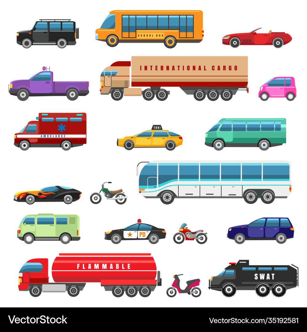 City Vehicles & Transport Vector Image