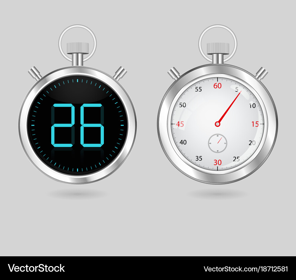 Digital and analog speedometers timers set vector image