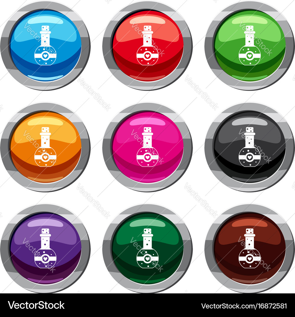Flask of love elixir set 9 collection vector image