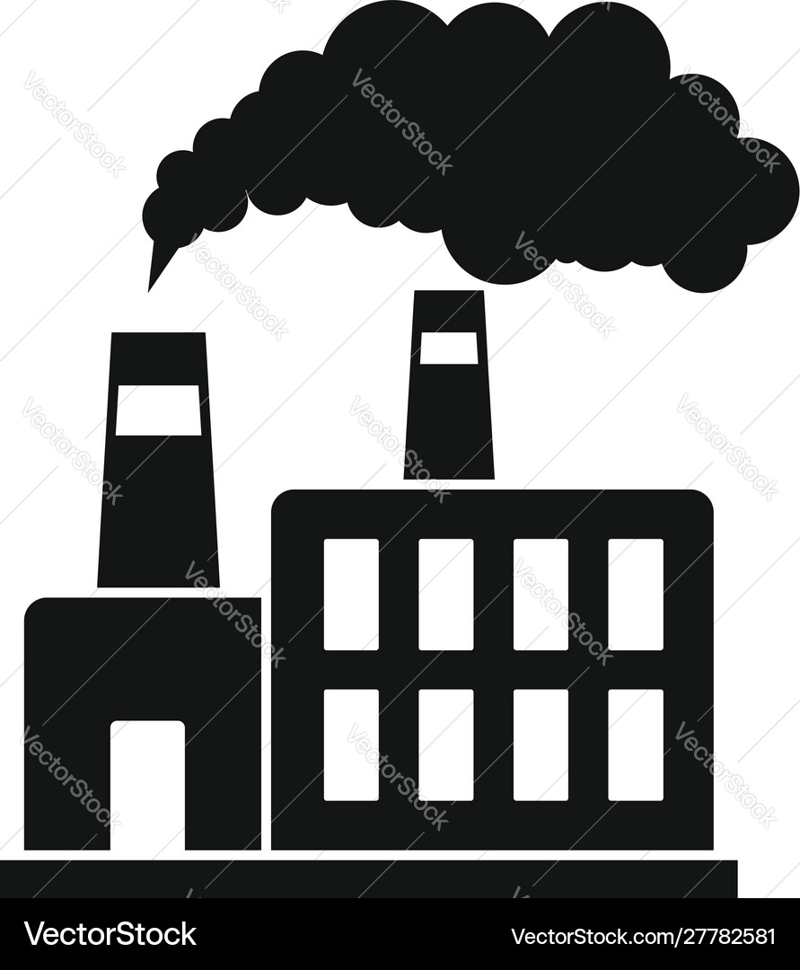 Garbage recycling factory icon simple style Garbage recycling factory icon simple style Vector Image