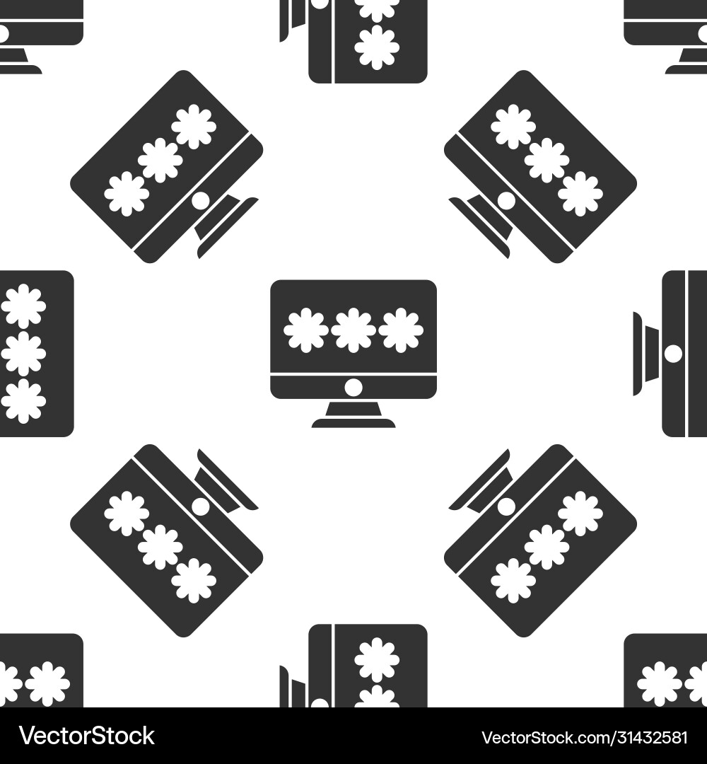 Grey monitor with password notification icon Grey monitor with password notification icon vector image