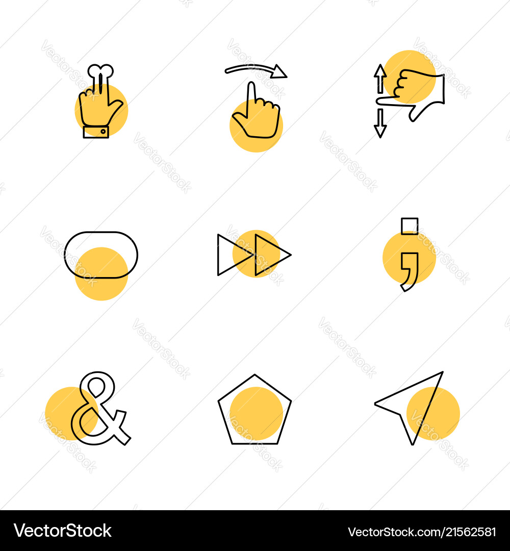 Hands pointer arrows directions eps icons set vector image