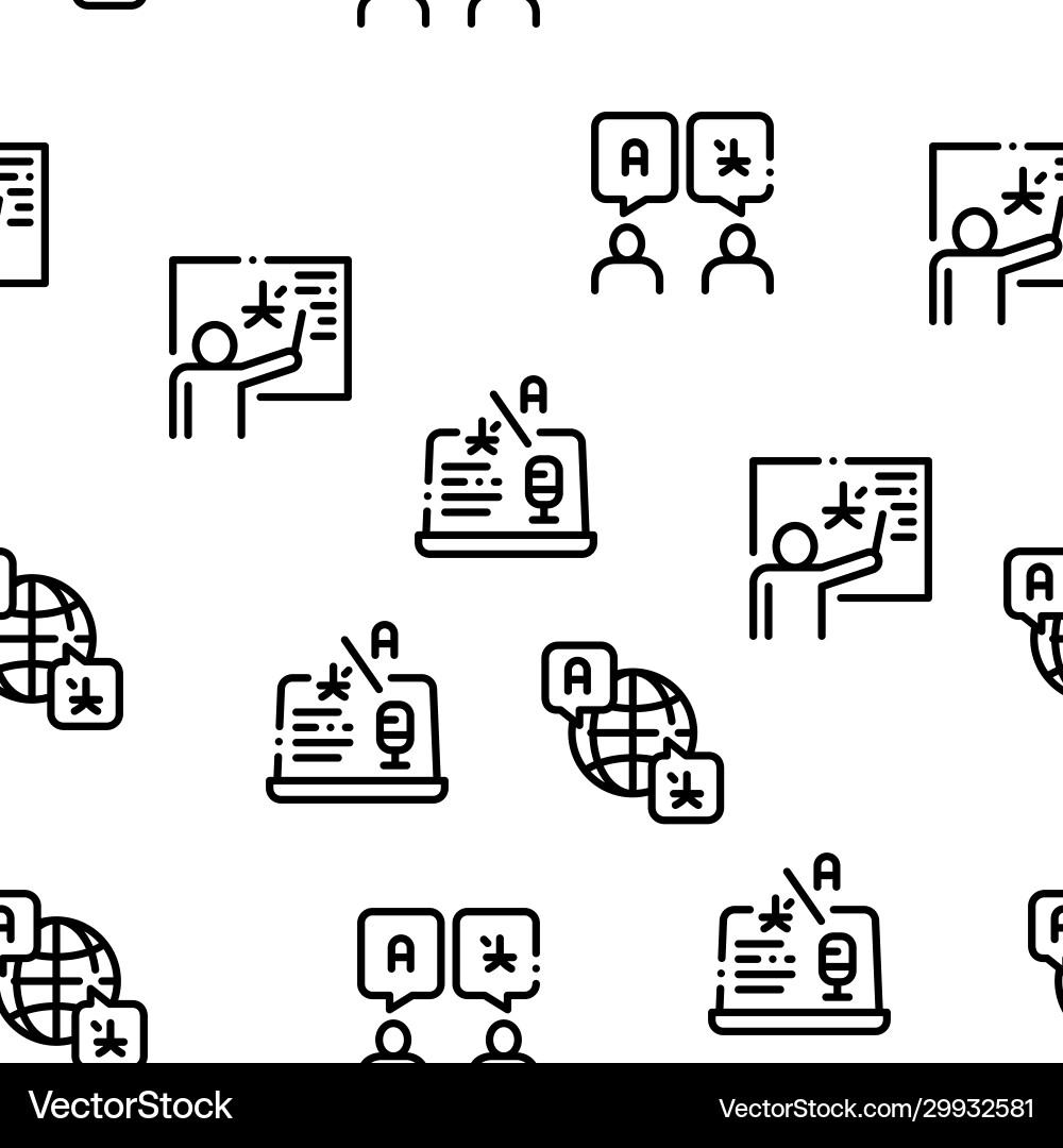 Interpreter translator seamless pattern Interpreter translator seamless pattern vector image