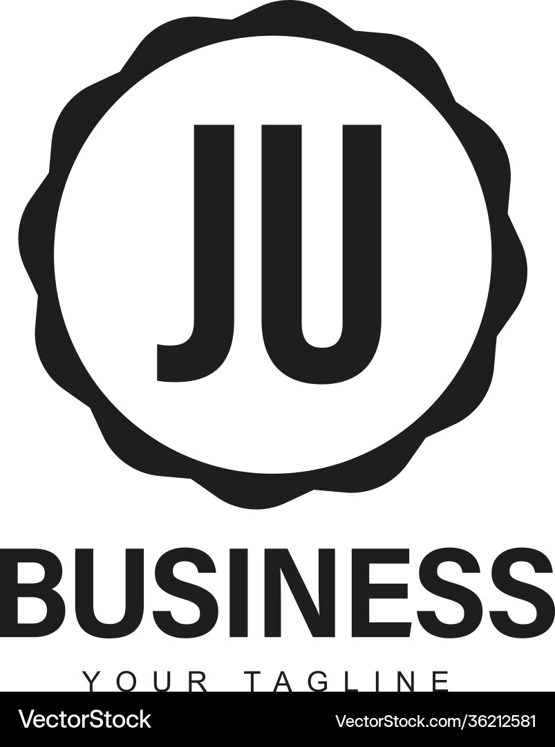 Ju initial a logo design with abstract style Ju initial a logo design with abstract style vector image