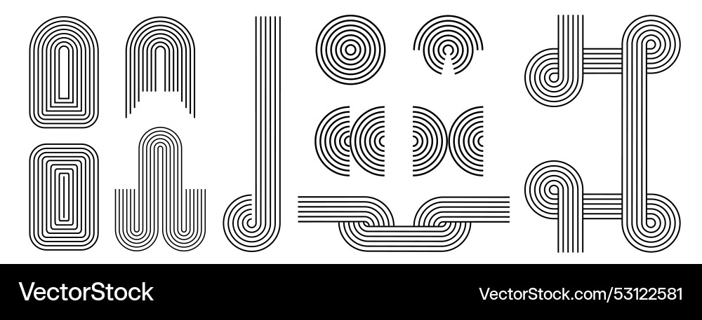 Linear abstract geometric elements circle arch Vector Image