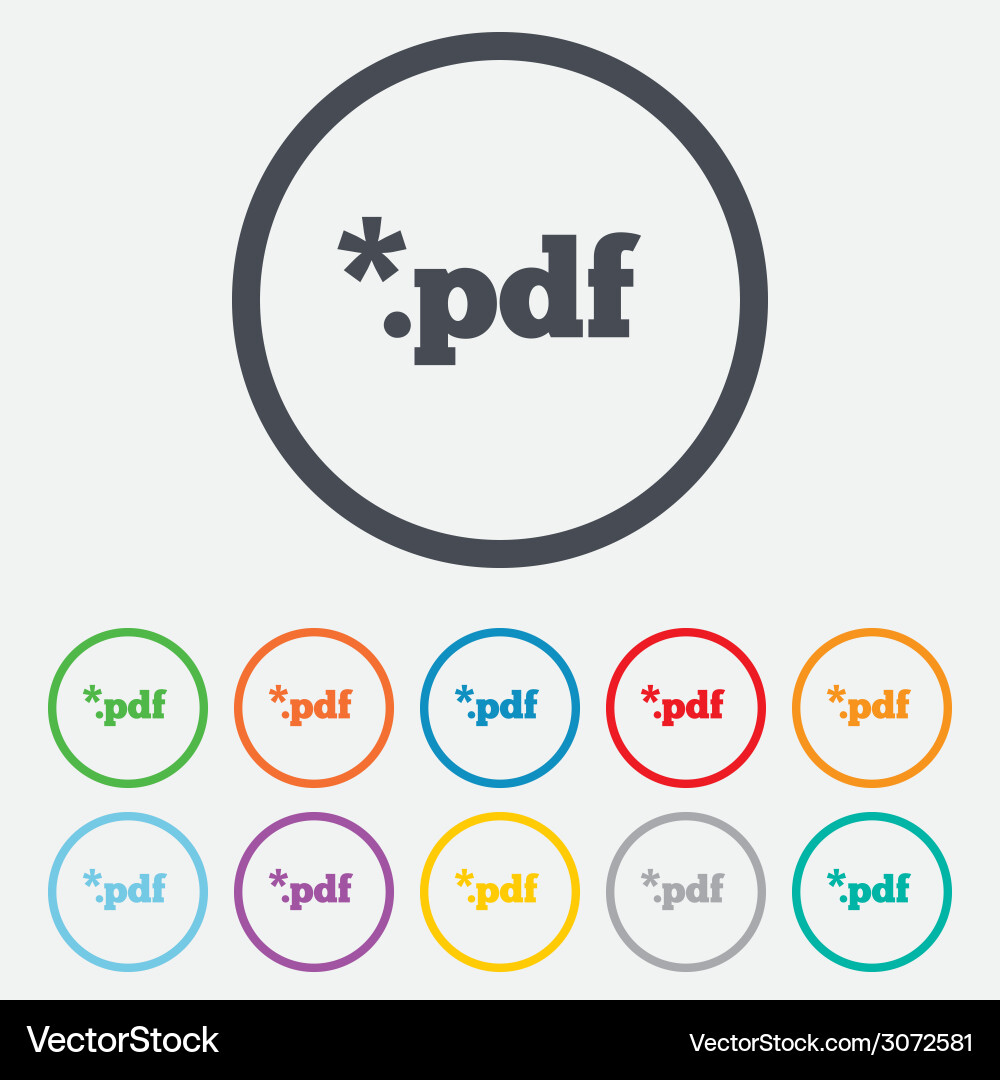 Pdf file document icon download button vector image