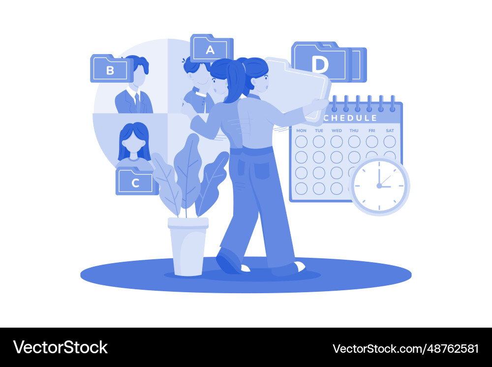 Project managers assign work to teams Project managers assign work to teams vector image
