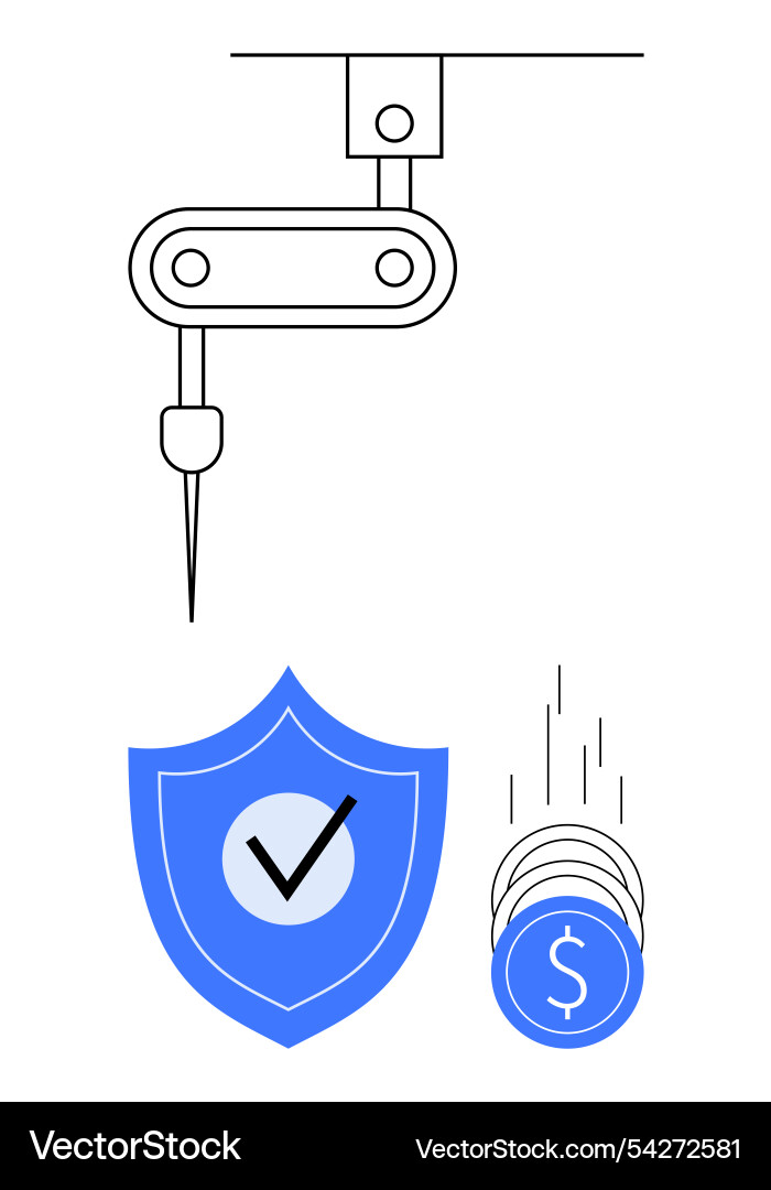 Robotic automation with secure transaction Robotic automation with secure transaction vector image