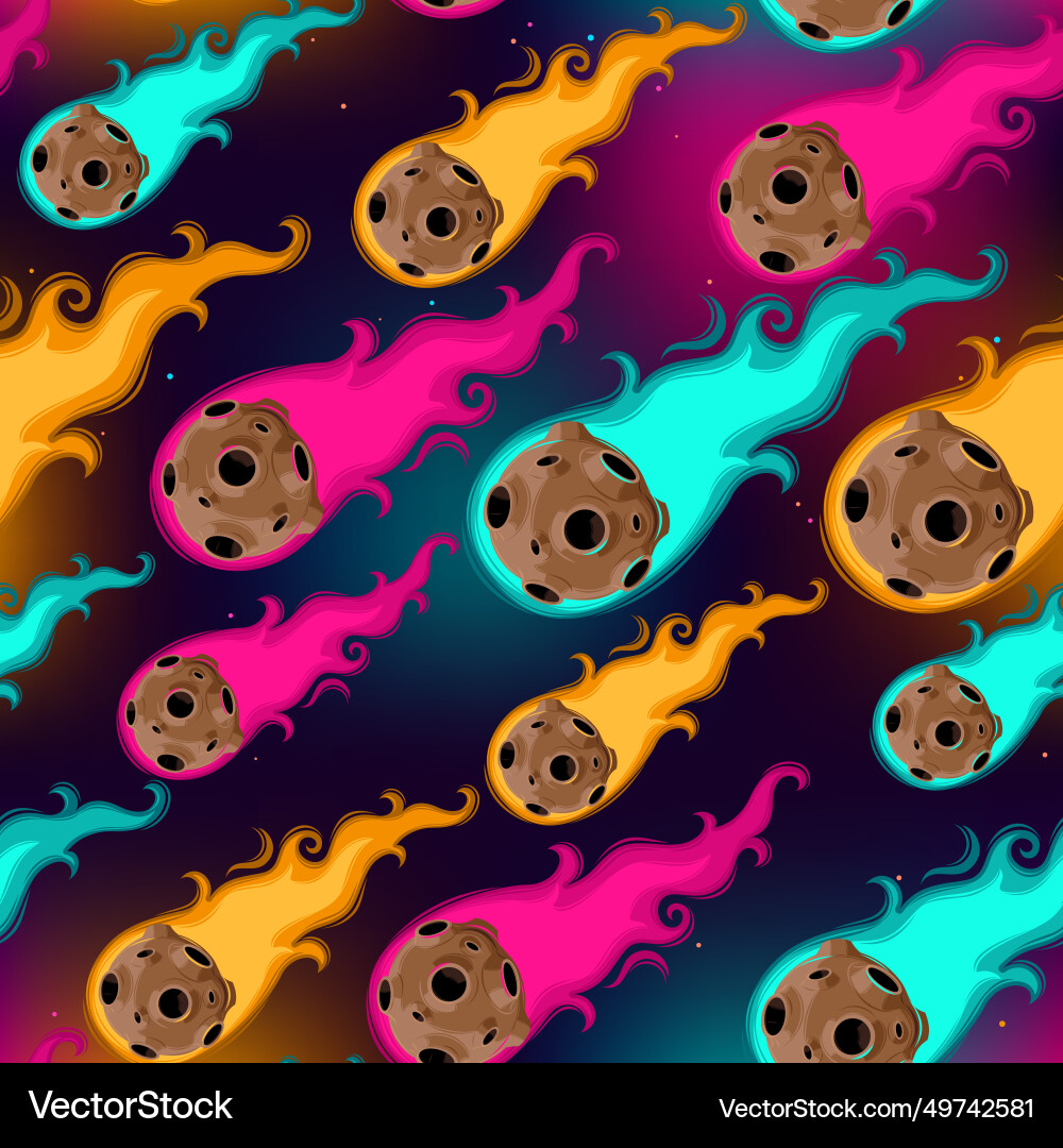 Seamless pattern with meteor rain Vector Image