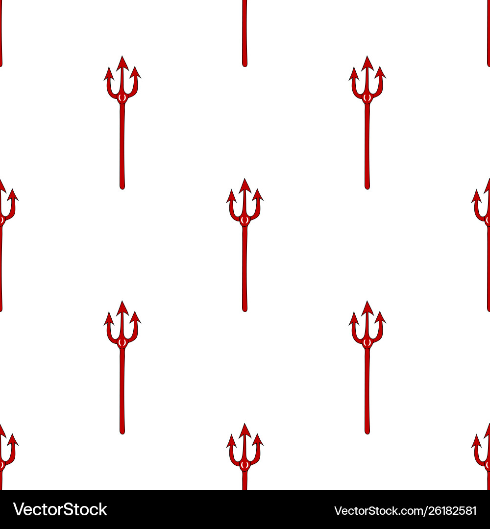 Seamless pattern with red devil tridents hell vector image