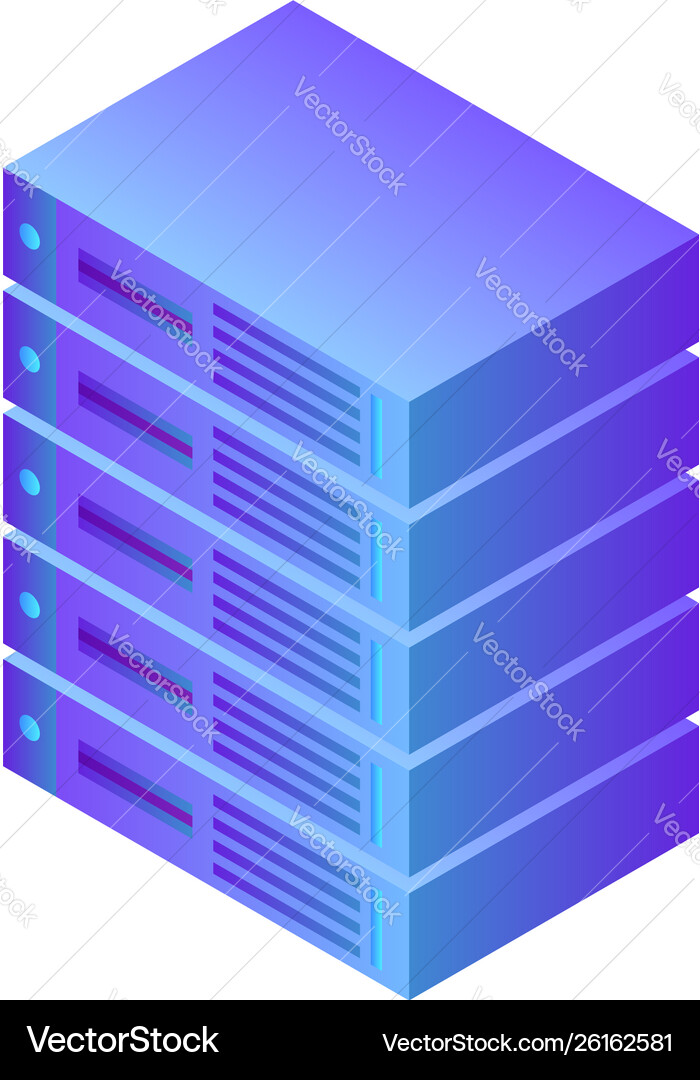 Server data icon isometric style Server data icon isometric style vector image