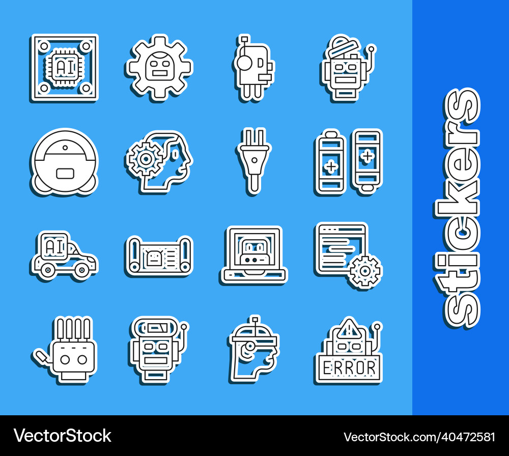 Set line error in robot computer api interface Set line error in robot computer api interface vector image