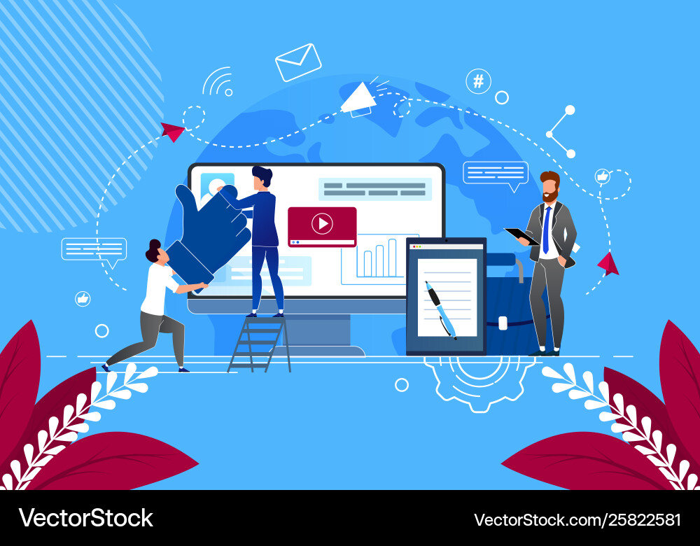 Solving business problems in social networks vector image
