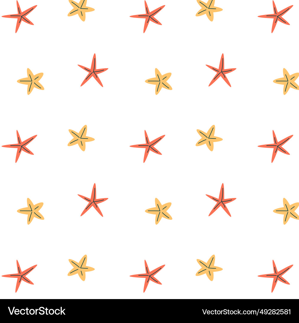 Starfish pattern on a transparent background Vector Image
