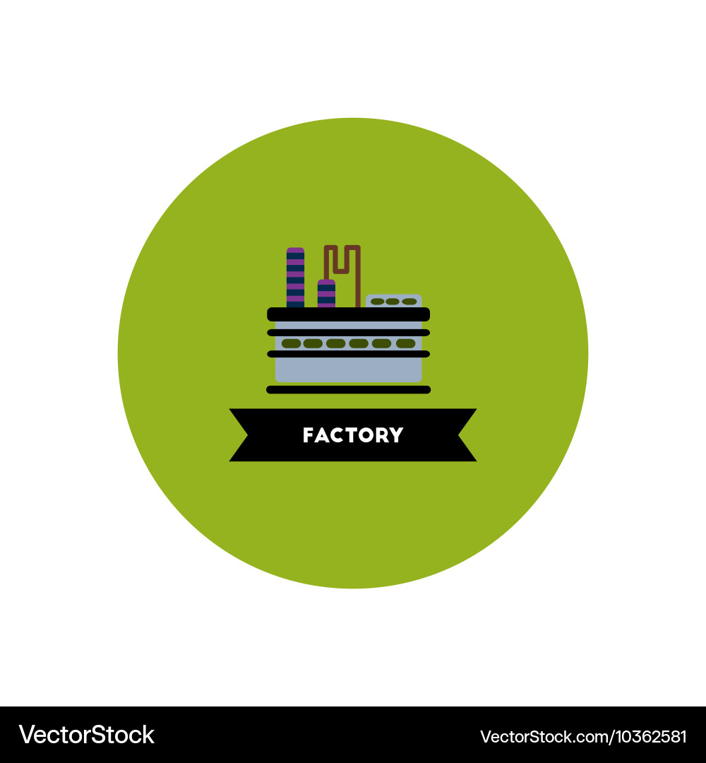 Stylish icon in color circle building factory Vector Image