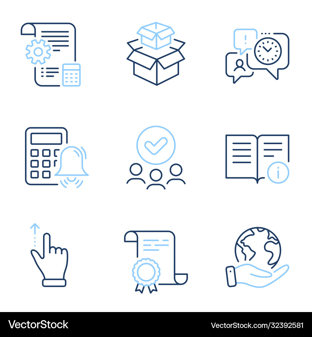 Time management touchscreen gesture and technical vector image