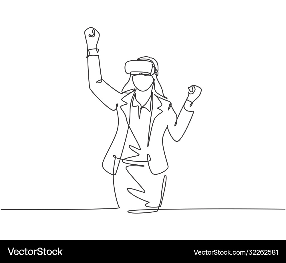Virtual reality game player concept single Vector Image