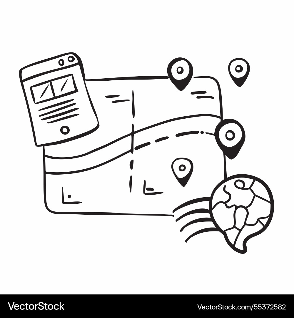 Ai algorithm and travel map concept vector image