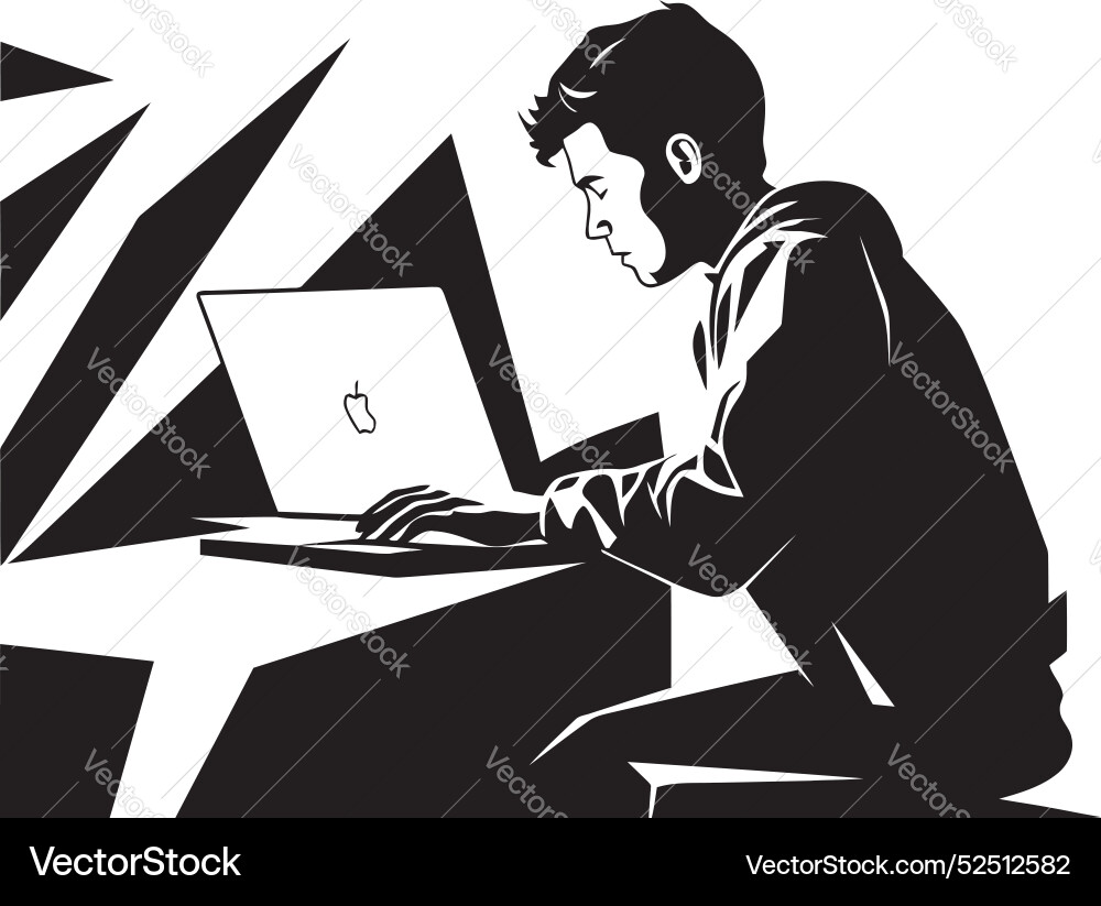 Code composer crafting melodies of logic pixel Vector Image