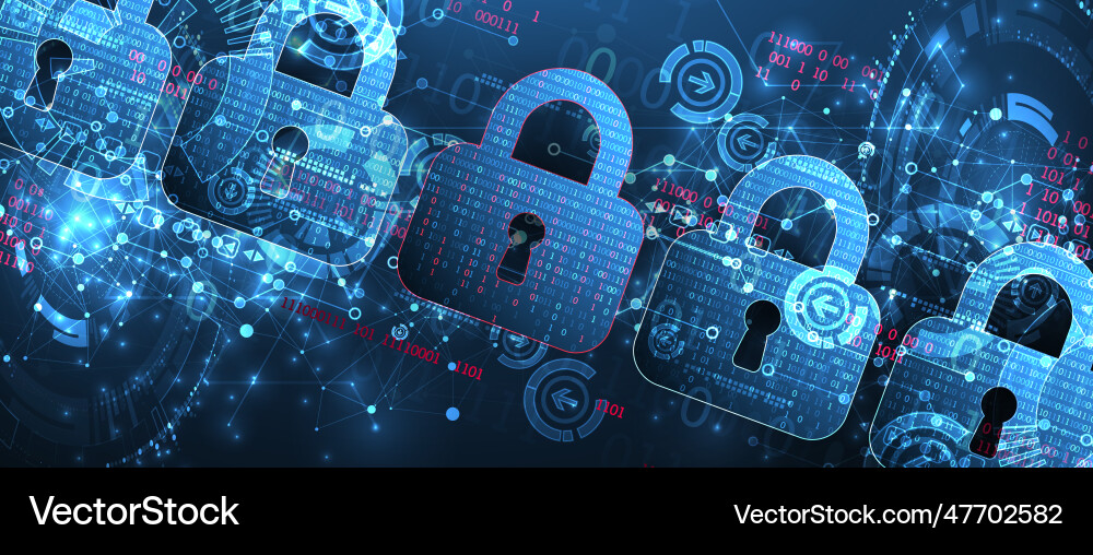 Data security cyber or information privacy Data security cyber or information privacy vector image