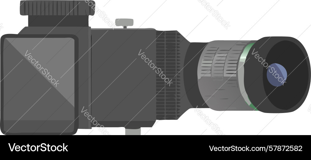 Dslr camera with attached flash professional vector image