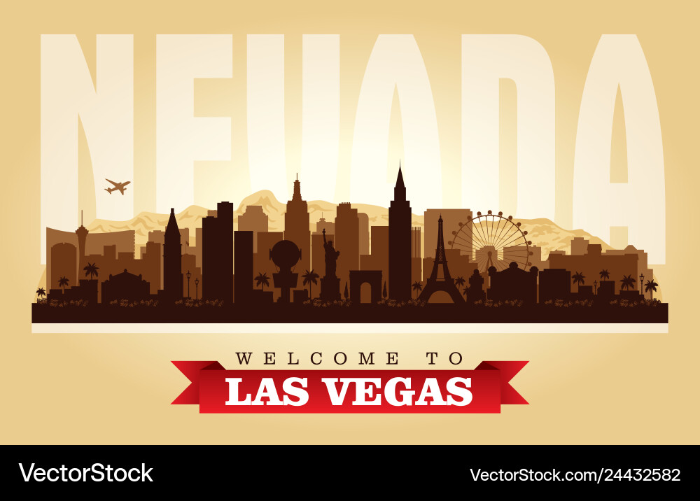 Las Vegas Skyline Silhouette Vector Image
