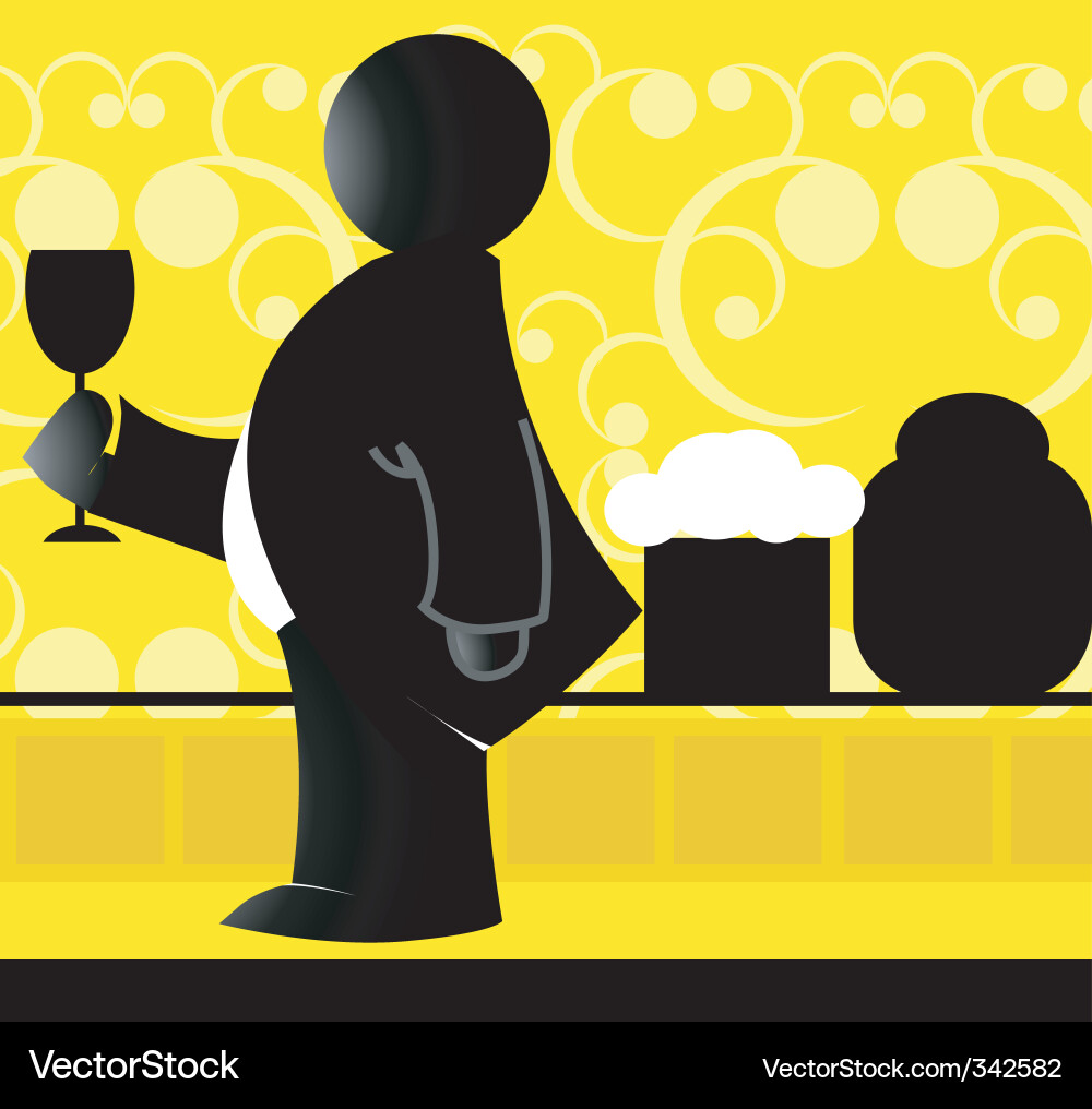 Man and wine Vector Image