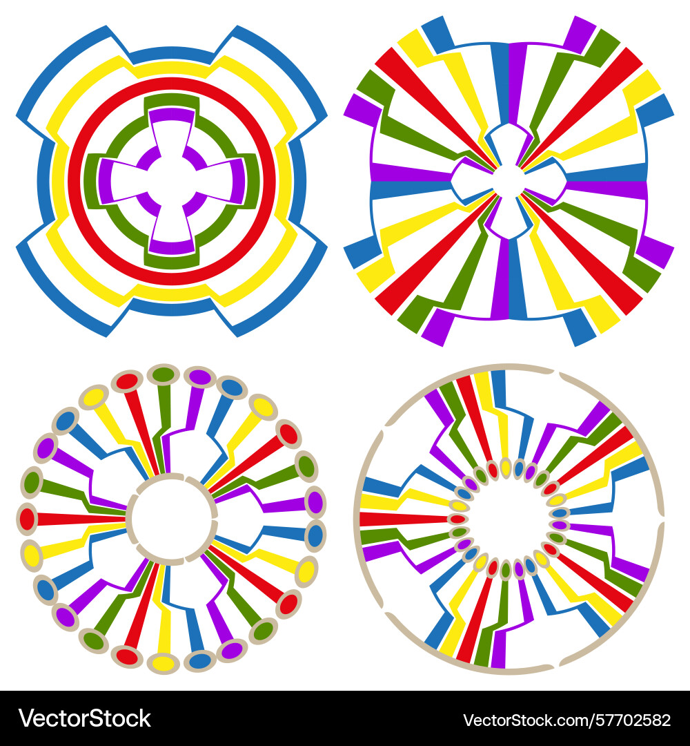 Multi wheel set color segment circular chart Multi wheel set color segment circular chart vector image