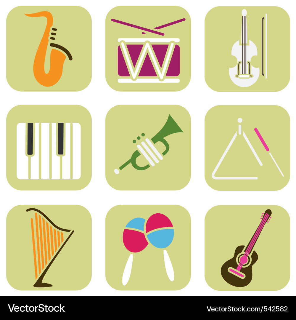 Musical Instrument Icons Vector Image