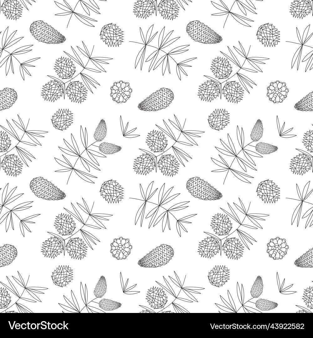 Pattern with cones and fir branches Vector Image