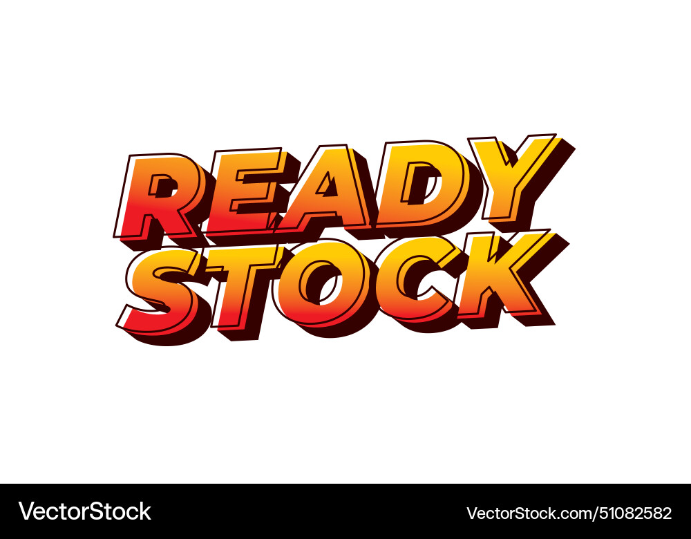 Ready stock text effect in 3 dimension style Vector Image