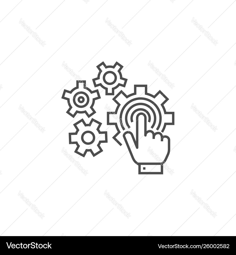 Touchscreen optimization line icon vector image
