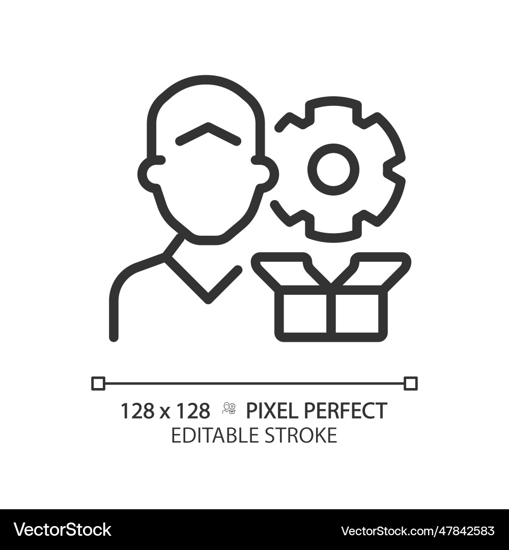 2d customizable support linear icon Vector Image