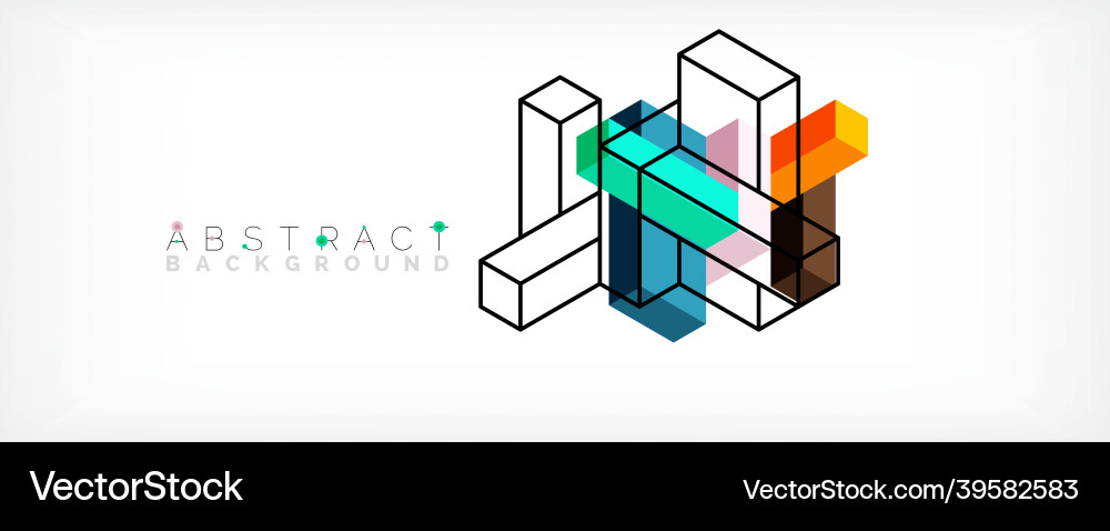 Abstract background 3d cubes cubic elements Vector Image