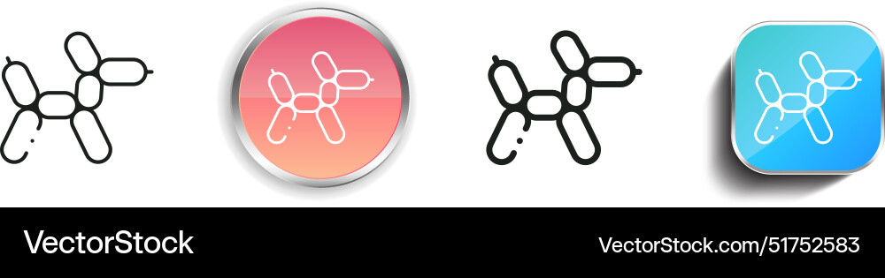 Balloon dog icon thin linear regular and button Balloon dog icon thin linear regular and button vector image
