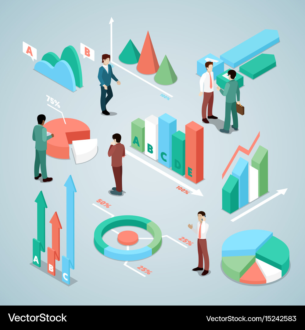 Business Data Analysis with Statistics vector image