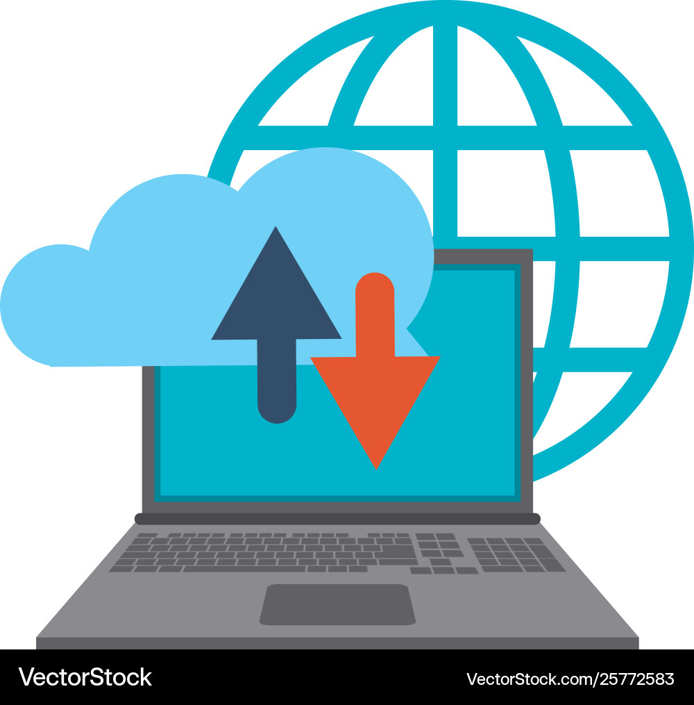 Cloud computing and technology symbols Vector Image