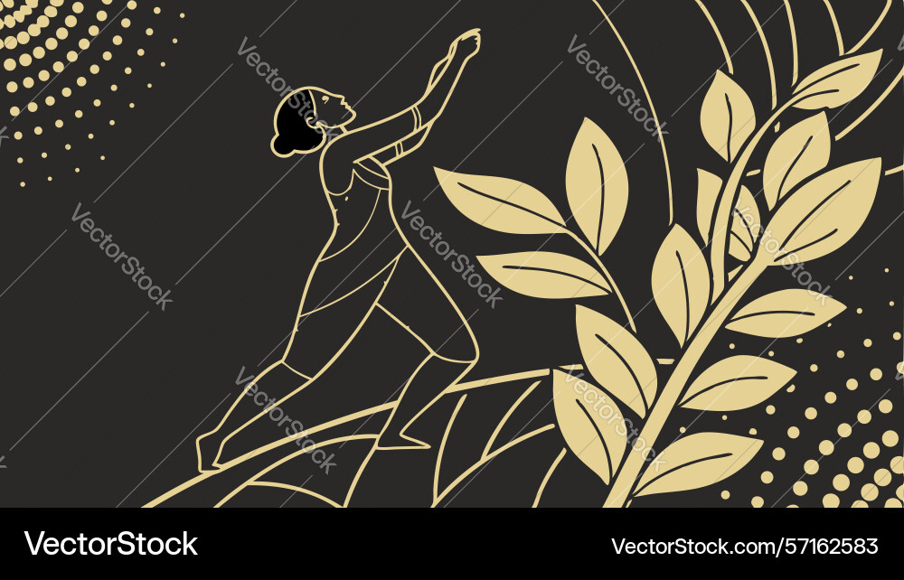Dynamic person with flowing lines flora Vector Image