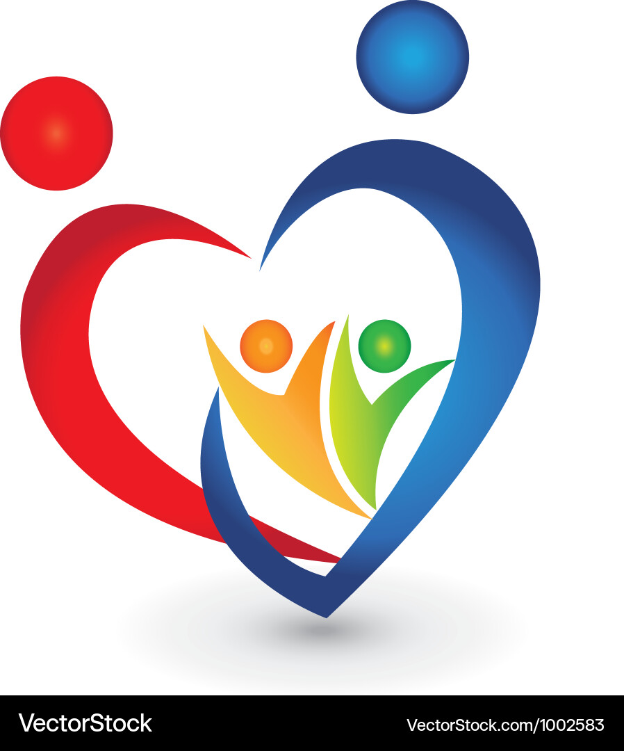 Family Unity Heart Symbol Vector Image