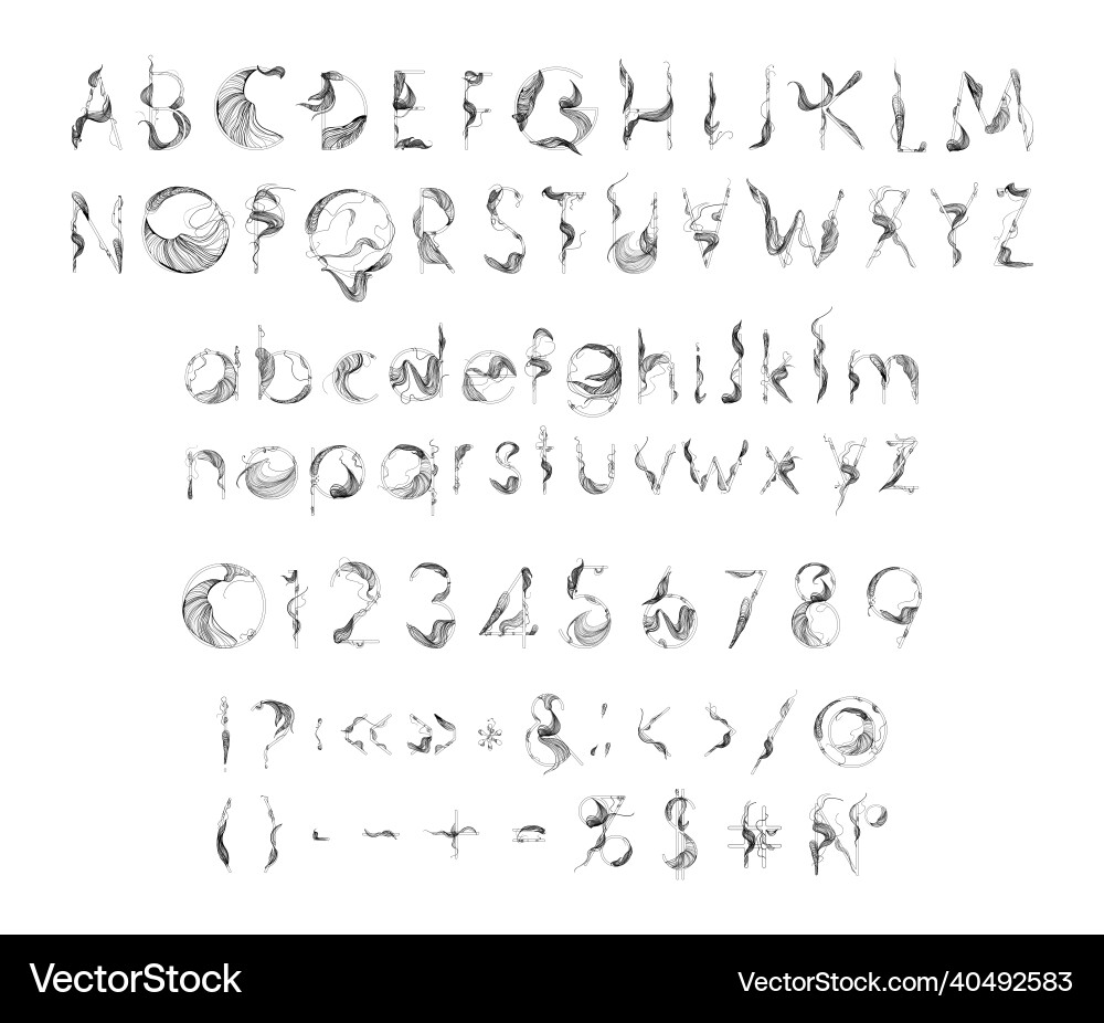 Font from threads Font from threads vector image