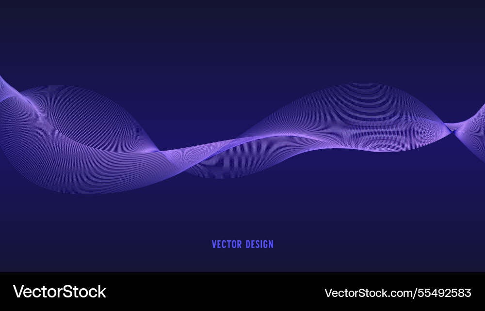 Geometric curved lines in gradient forming Vector Image