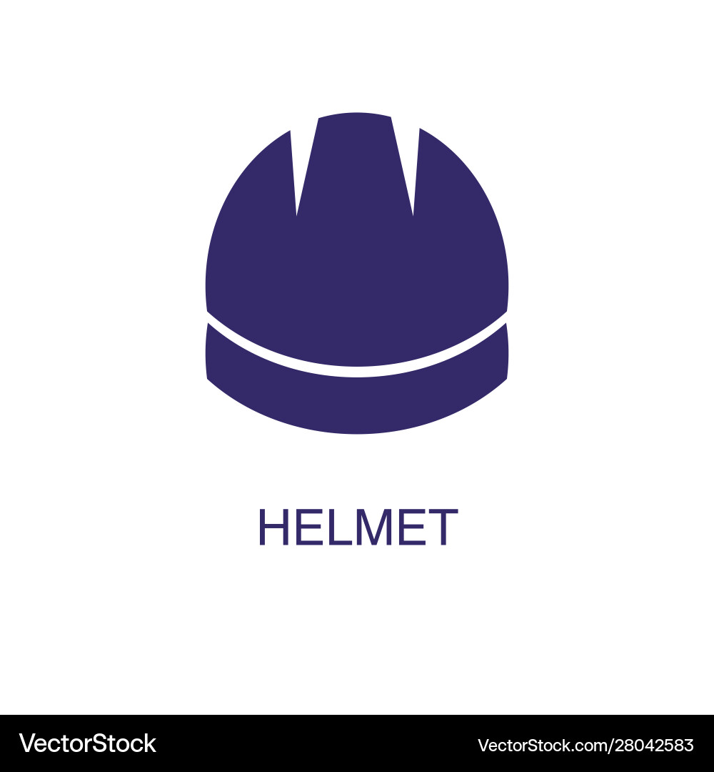 Helmet element in flat simple style on white vector image
