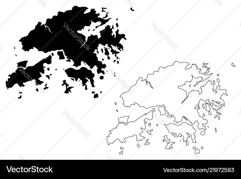 Hong Kong Map Sketch vector image