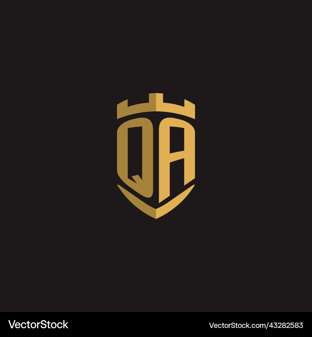 Initials qa logo monogram with shield style design Vector Image