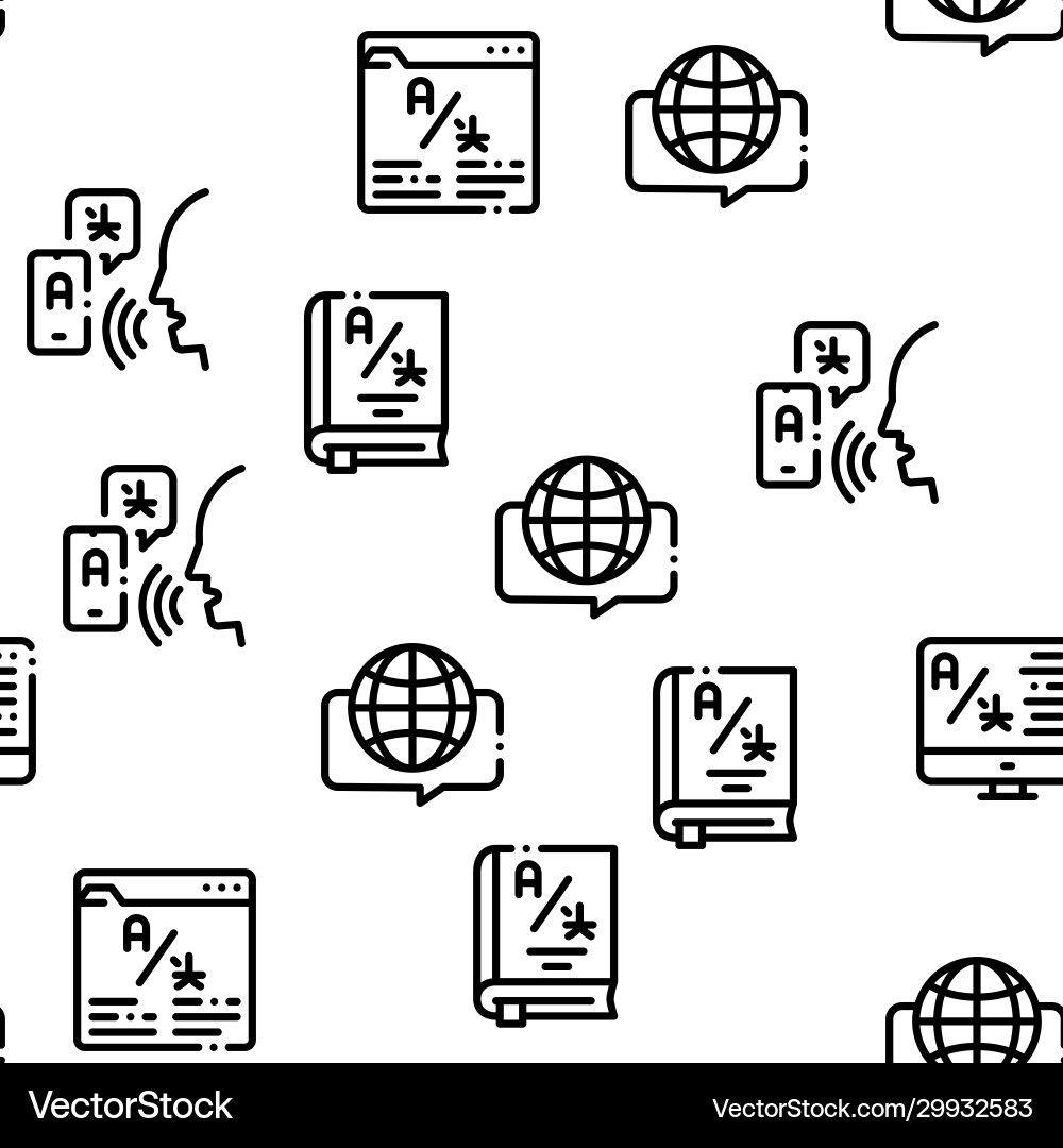 Interpreter translator seamless pattern Interpreter translator seamless pattern Vector Image