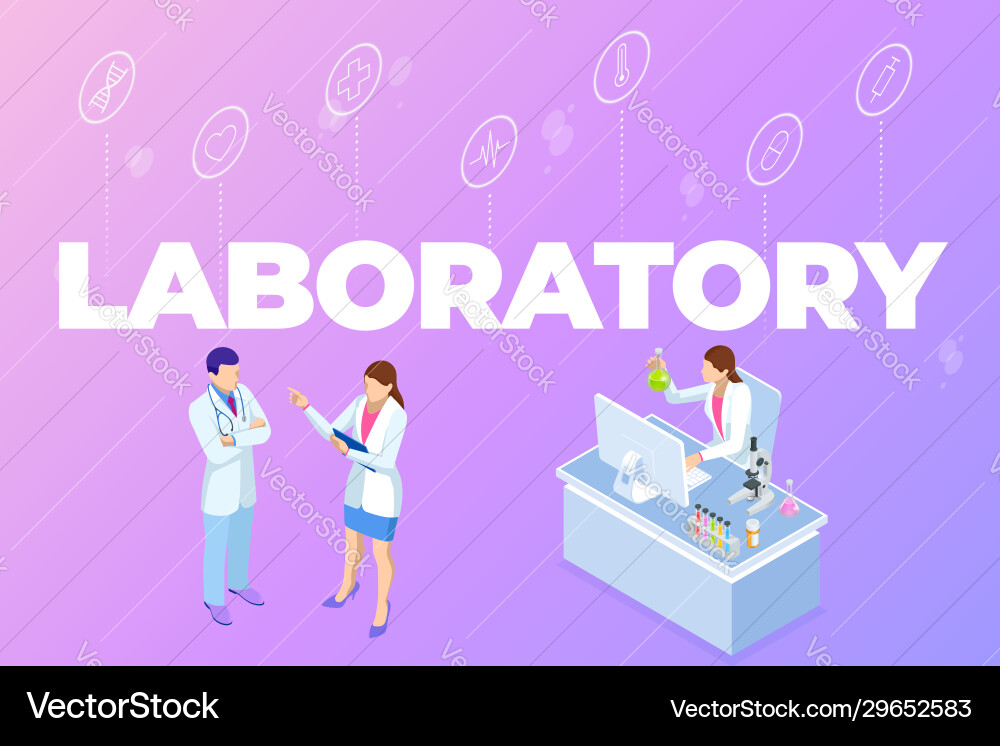 Isometric online medical consultation health care Isometric online medical consultation health care vector image